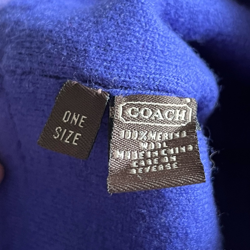 EUC Coach Blue/Purple Beanie One Size - Picture 3 of 4